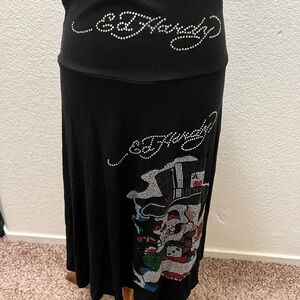 Ed Hardy vintage Y2K rhinestone skirt size L
